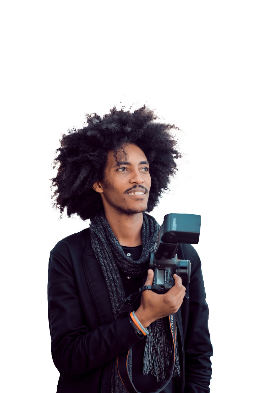 A guy holding camera